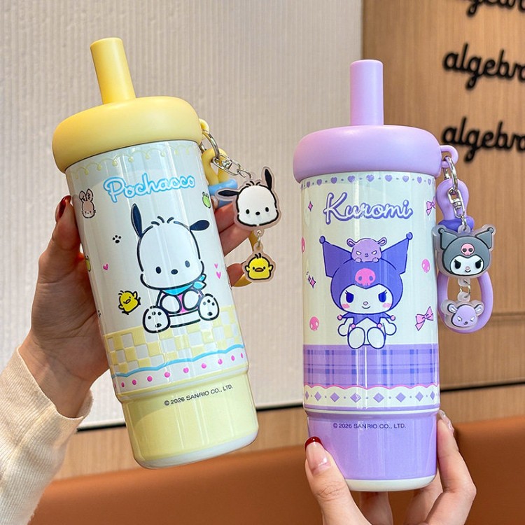 Sanrio taza de paja de aislamiento térmico 2026 nuevo tipo de taza de tritan animada para perros tritan gran capacidad