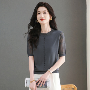 短袖冰丝针织衫