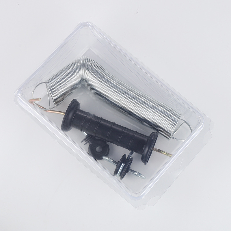 吸塑包装工厂供应塑料门把手牧场栅栏配件安防用品弹簧栅栏配件