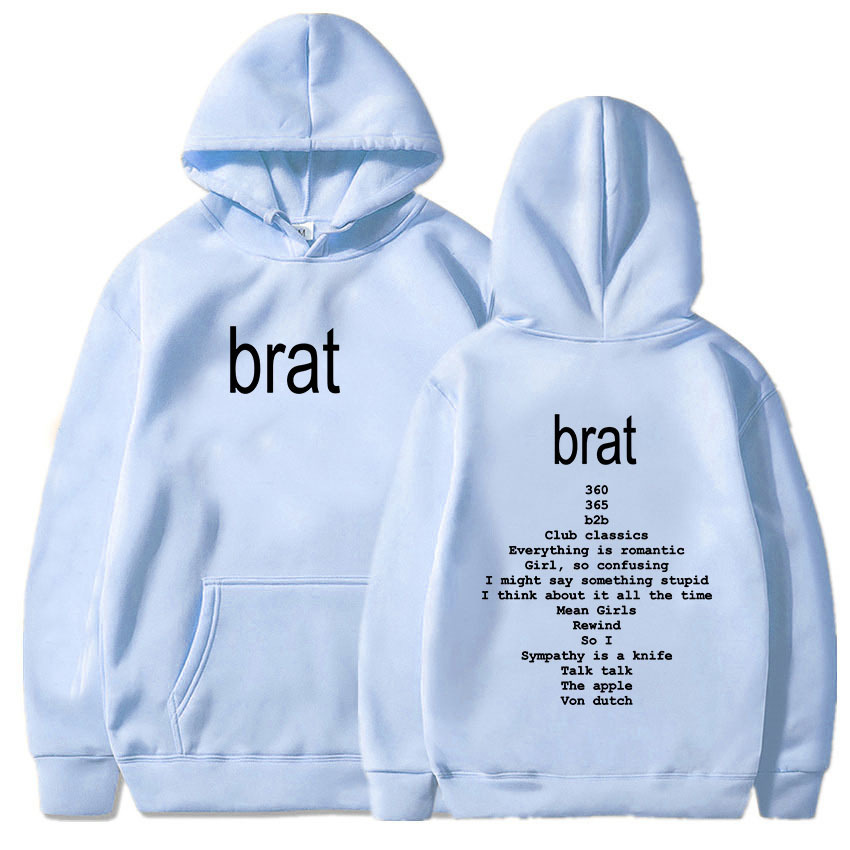 2024 Album Brat Graphic Printing Sudaderas Charli XCX Singer