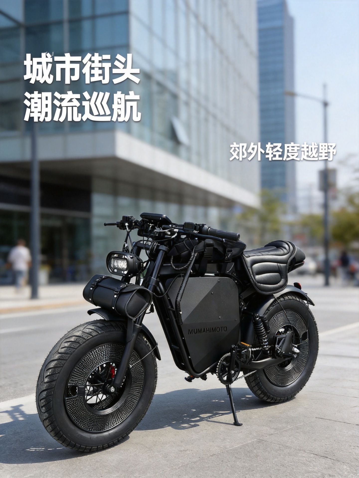 Black Warrior HIMOTO electric bicycle, wide-wheel pedal-assisted bike, European export electric motorcycle