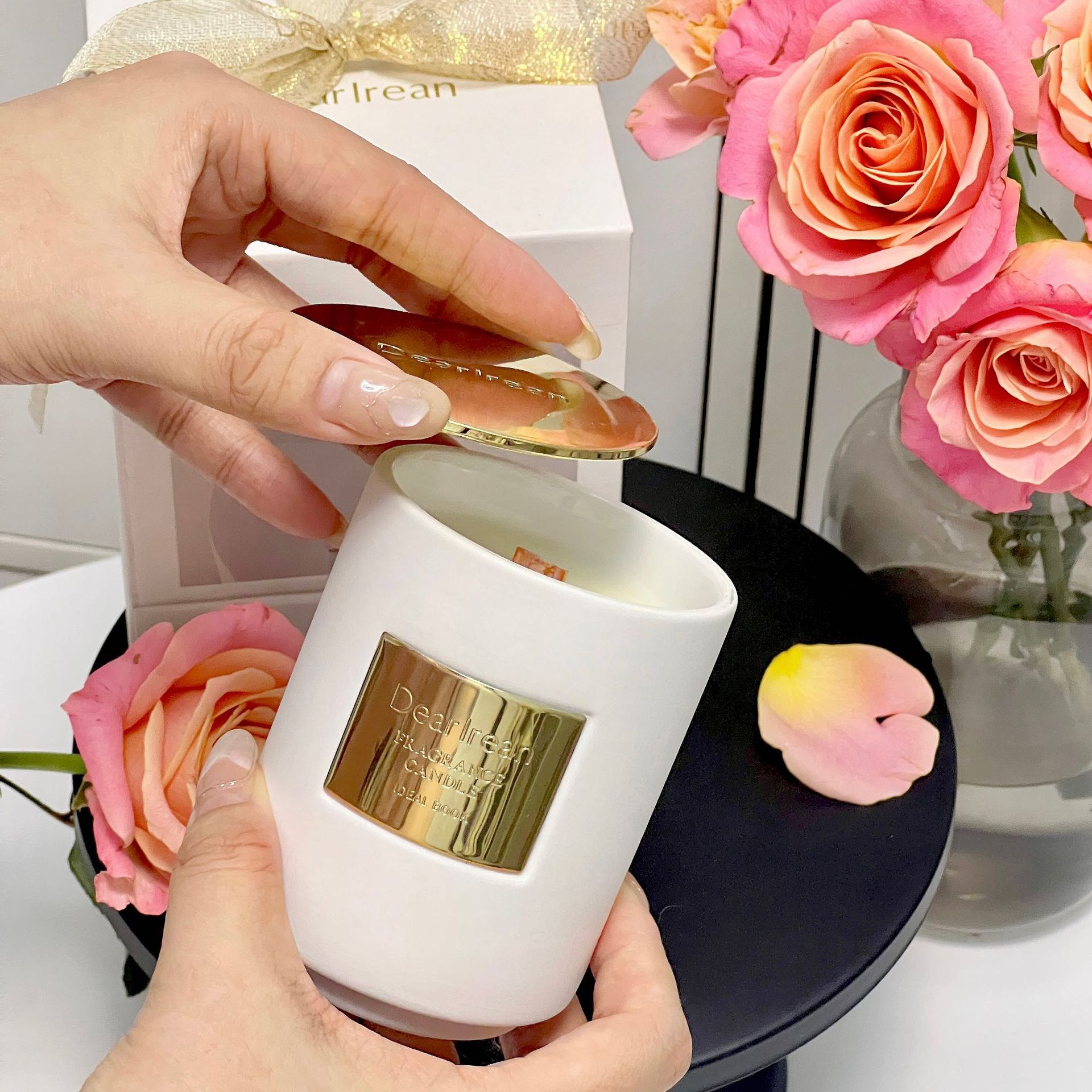 Doftljus av vax i presentask för hemmet och sovrummet_voghion.com