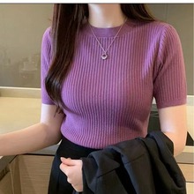 新款圆领秋冬外搭针织衫毛衣上衣女设计感小众宽松外套时简女装