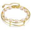 Retro bracelet from pearl, metal set, European style