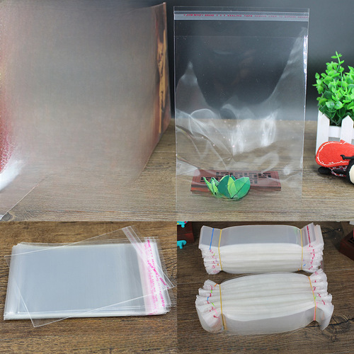 Wholesale OPP bags from manufacturers, transparent small packaging bags, thickened large plastic garment bags, self-adhesive labels