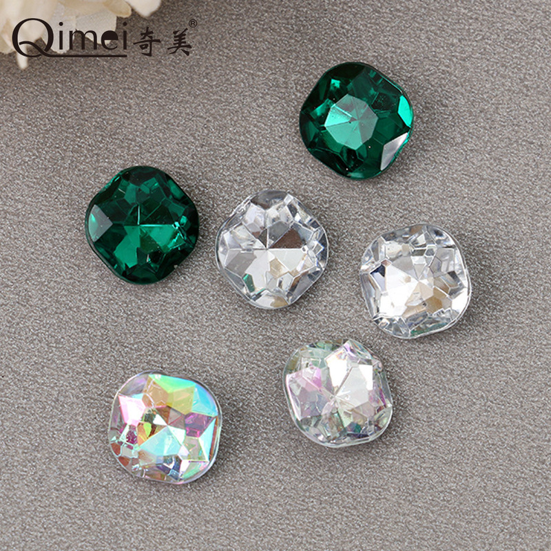 Imitation Acrylic Rhinestone Pointed Bottom Square Round Corner Octagonal Fat Square Jewelry Rhinestone Nail Art Rhinestone Accessories