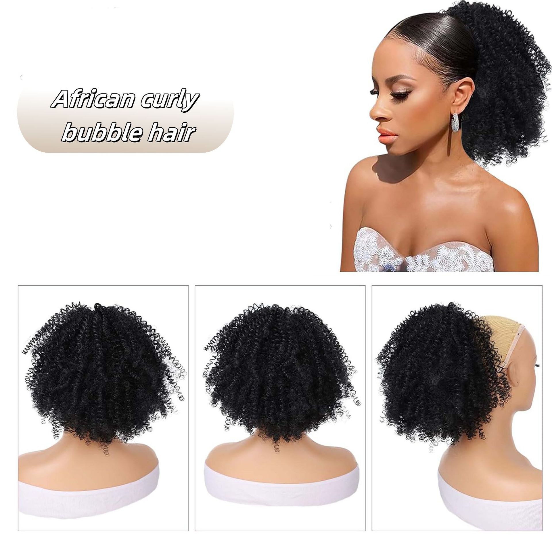 Transfronterizos Europeos y estadounidenses pequeños cabello rizado pelucas africanas moda al por mayor