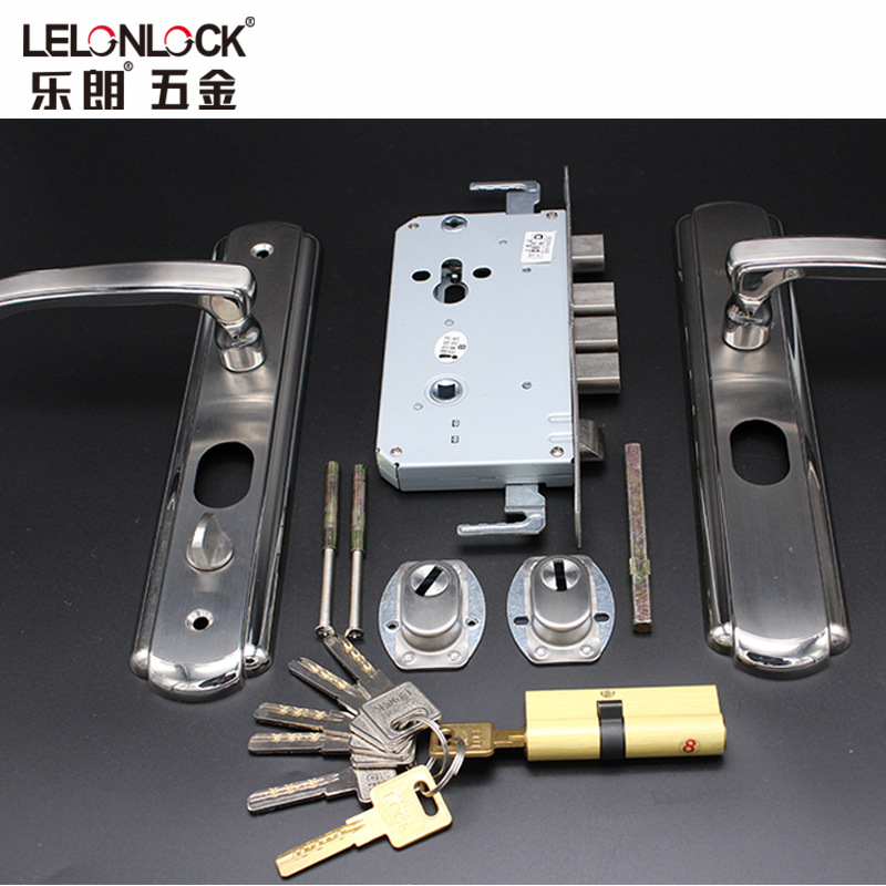 Acero inoxidable 304 bloqueo de panel de lujo cerradura de puerta antirrobo cerradura de madera europea cerradura de manija de puerta de entrada cerradura de mano