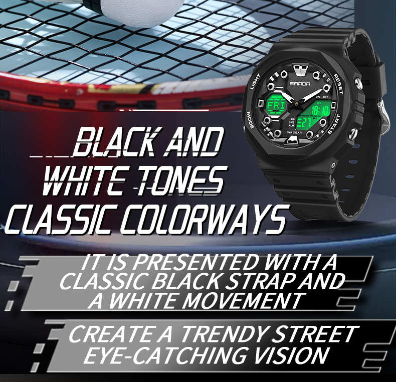 Sanda Sanda 6200 Orologio elettronico Esplosioni Sveglia multifunzionale Orologio impermeabile Orologio Cool Beginning Orologio per studenti delle scuole superiori_voghion.com
