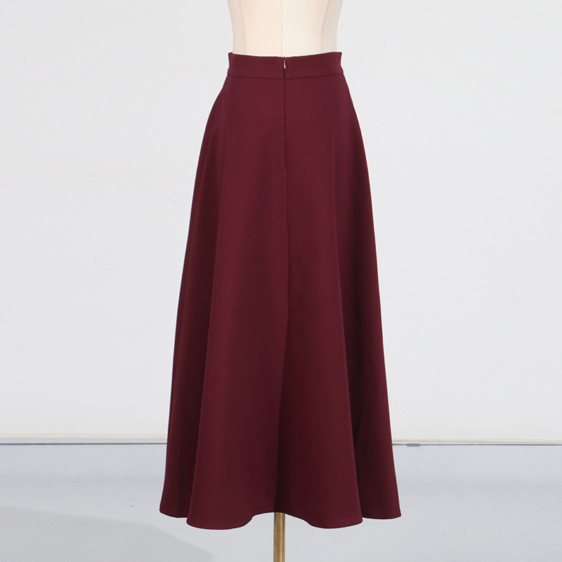 Casual Set Women Autumn Solid Color round Neck Single Breasted Design Slim Skirt Set