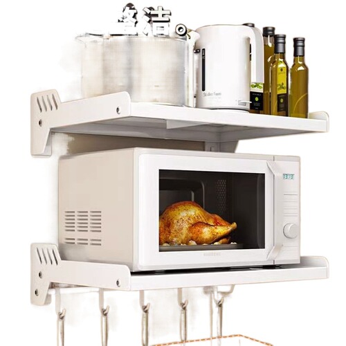 Kitchen shelf without drilling wall-mounted household oven rack hanging wall-mounted microwave storage rack bracket