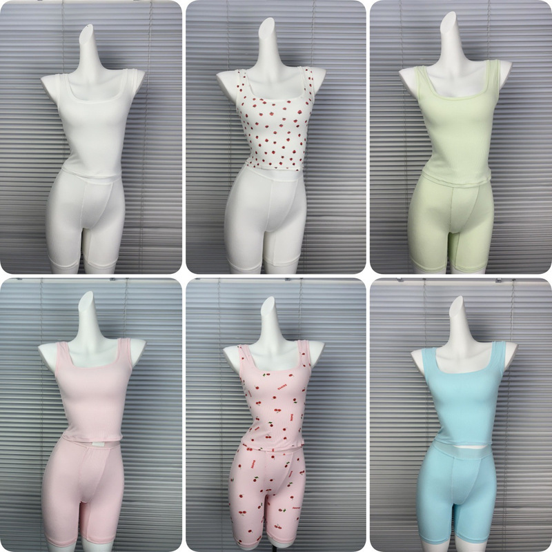 Niche Skim*S Jin Kardashian Valentine's Day Series Cotton Rib Stretch Cotton Threaded Vest Boxer Suit