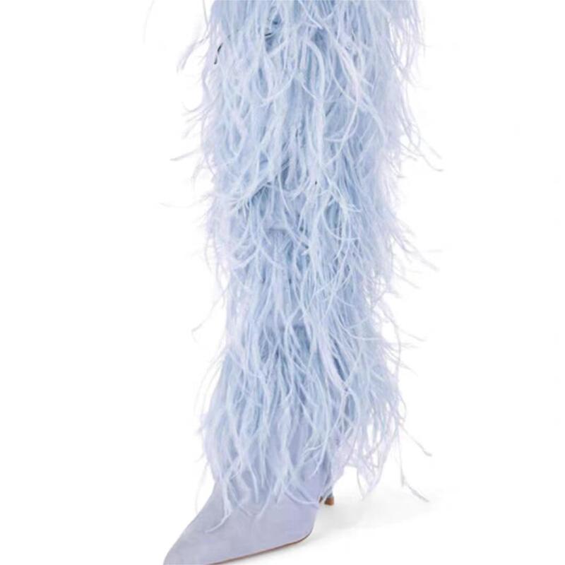 Chengdu 2024 Cross-border Hot Selling Foreign Trade European and American Fashion Sleeve Thin Heel Maomao Boots