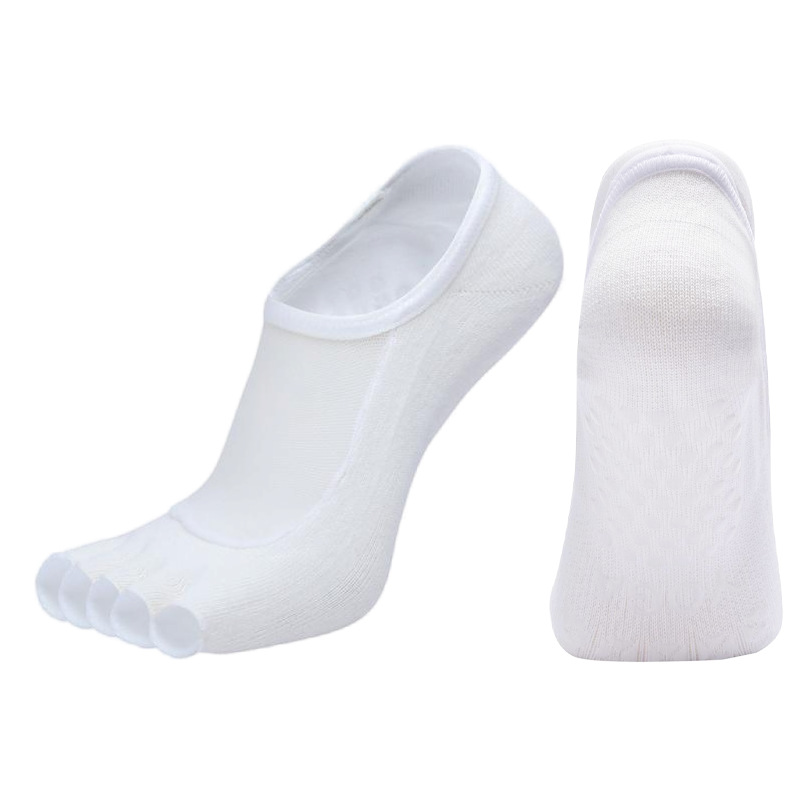 Calcetines de Yoga de Cinco Dedos para Mujer de Algodón, Antideslizante, Absorbente de Sudor, para Yoga