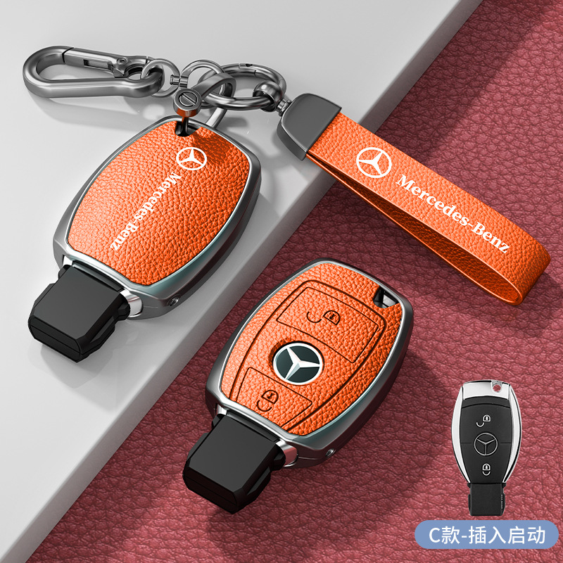 모델 C 삽입 2버튼 엠마 오렌지 아연 합금 단일 쉘 + 하드웨어 핸드 스트랩