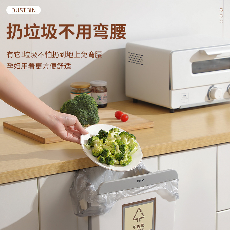 キッチンゴミ箱卸売 プラスチック製壁掛け式 折りたたみ式多機能家庭用大型生ゴミ収納棚 キャビネットドア収納ラック|undefined