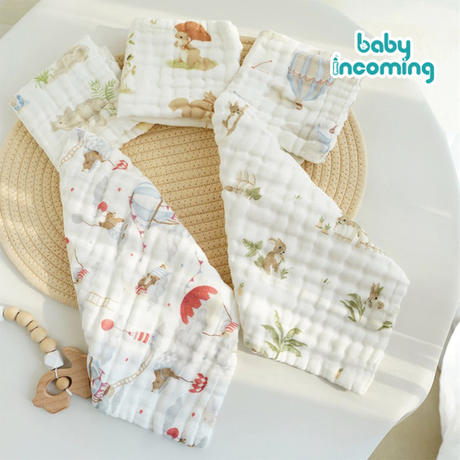 Six-layer Seersucker Newborn Gauze Spit Towel Children's Small Towel Baby Wash Face Towel Wash Handkerchief Baby Square Towel