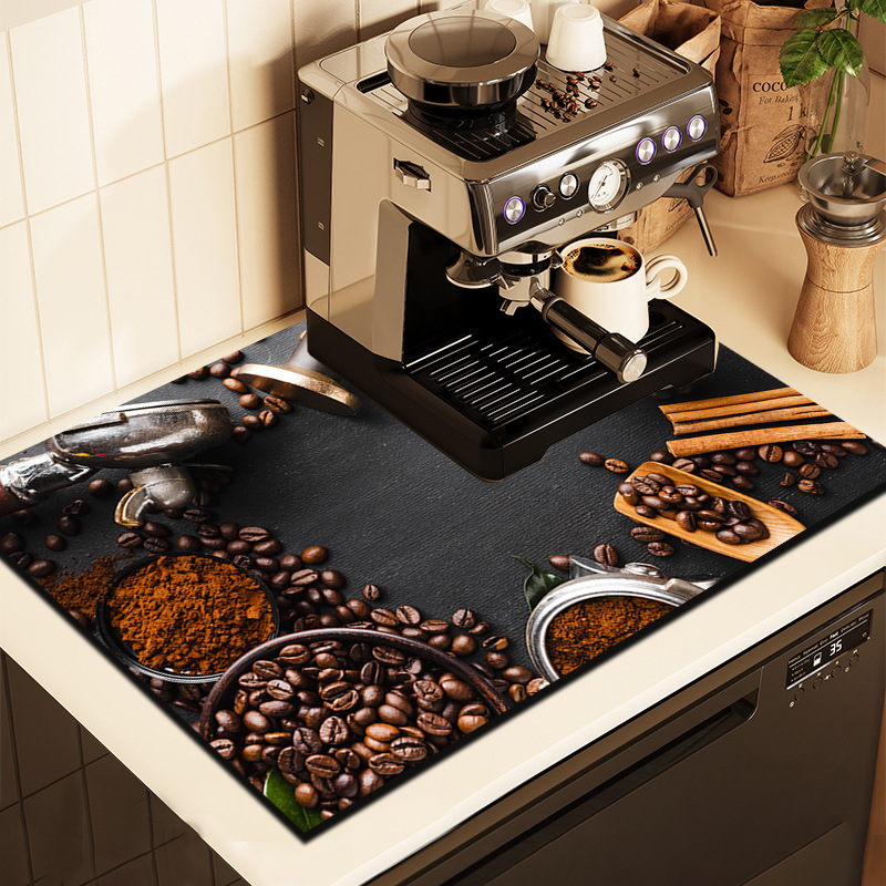 Máquina de café de barro de diatomeas transfronteriza absorbente estera de secado rápido estera de drenaje de mesa de cocina estera de aislamiento de mesa de comedor de lujo al por mayor