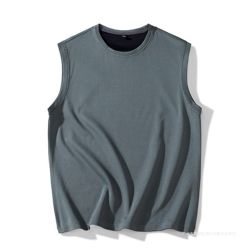 Sleeveless fitness plus size vest men's quick-drying loose running T-shirt basketball ice silk waistcoat tide summer sports training