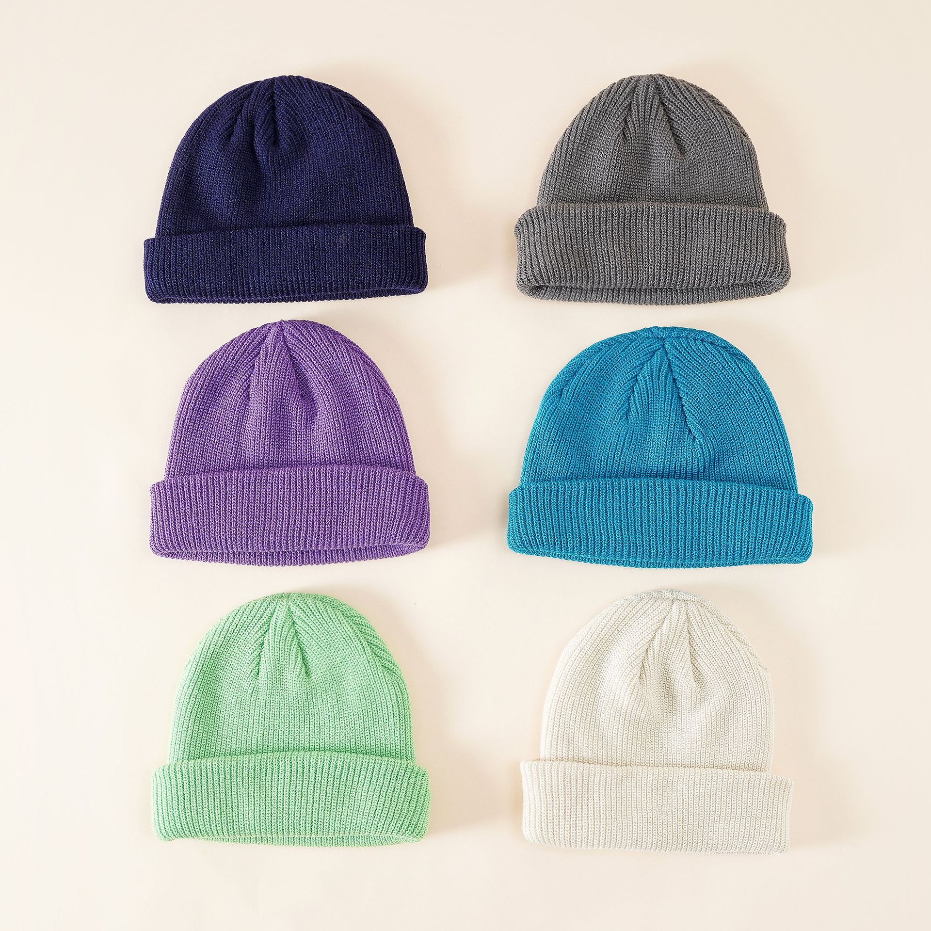 Otoño e invierno de lana de melón de cuero de estilo coreano de los hombres simples hip hop celebridad de Internet INS de las mujeres marca de moda sombrero frío sombrero de punto de cúpula