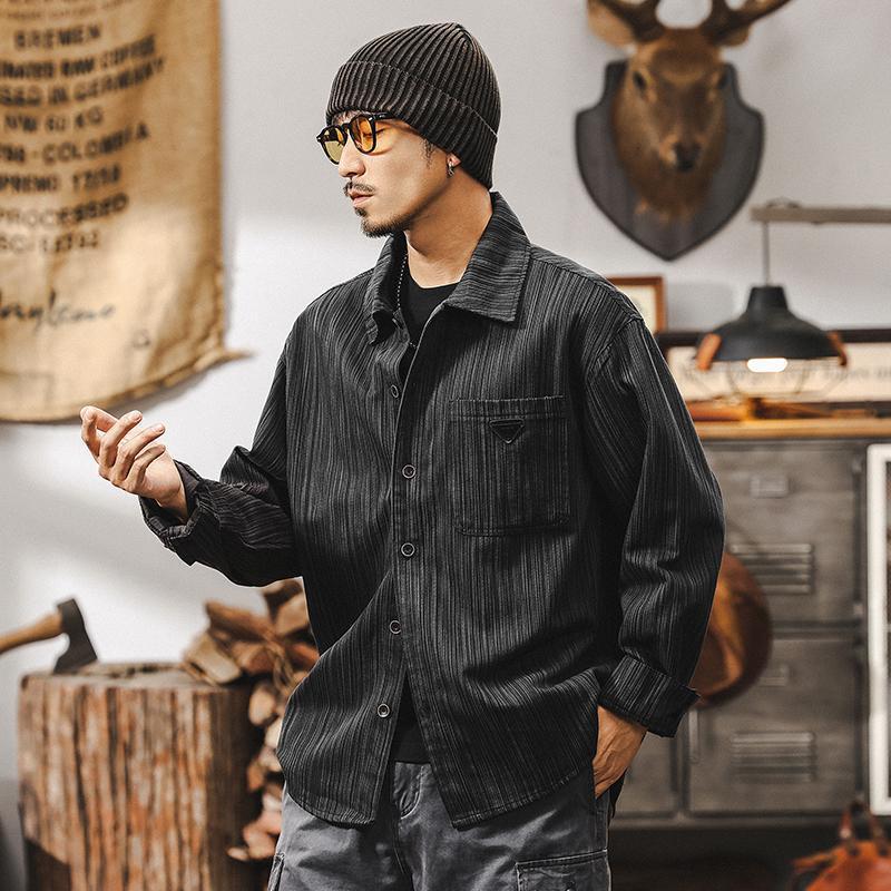 High-End Bamboo Pattern Shirt for Men, Long-Sleeved, Spring and Autumn 2026 New Style, American Retro Jacket, Trendy Brand Loose Shirt for Men High-End Bamboo Pattern Shirt for Men, Long-Sleeved, Spring and Autumn 2026 New Style, American Retro Jacket, Trendy Brand Loose Shirt for Men