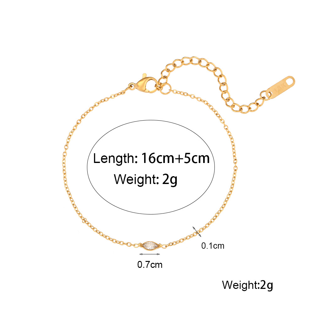 Simple Style Eye Stainless Steel Inlay Zircon Bracelets Earrings Necklace