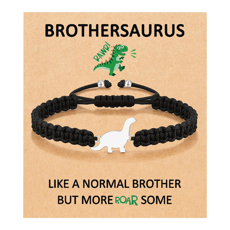 Dinosaur Spirit Power Bracelet Children's Gift Stretchable Adjusting Tail Bead Bracelet Card Small Dinosaur Woven Bracelet