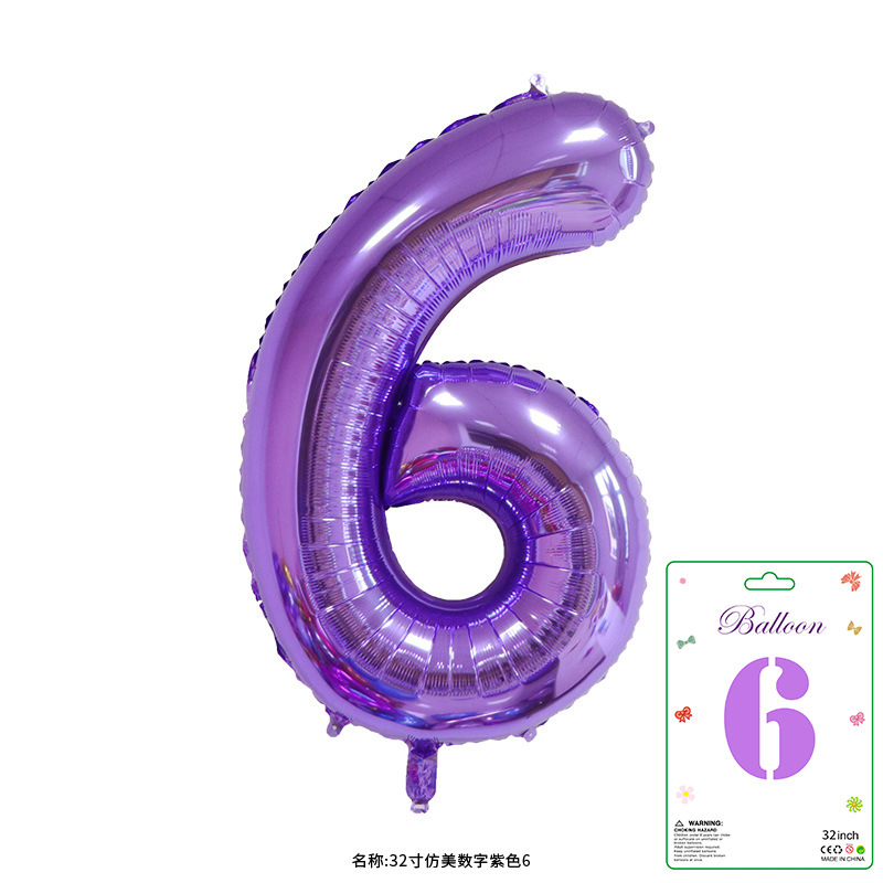 32寸卡装美版数字0到9气球儿童生日派对装饰婚庆婚房布置数字气球|undefined