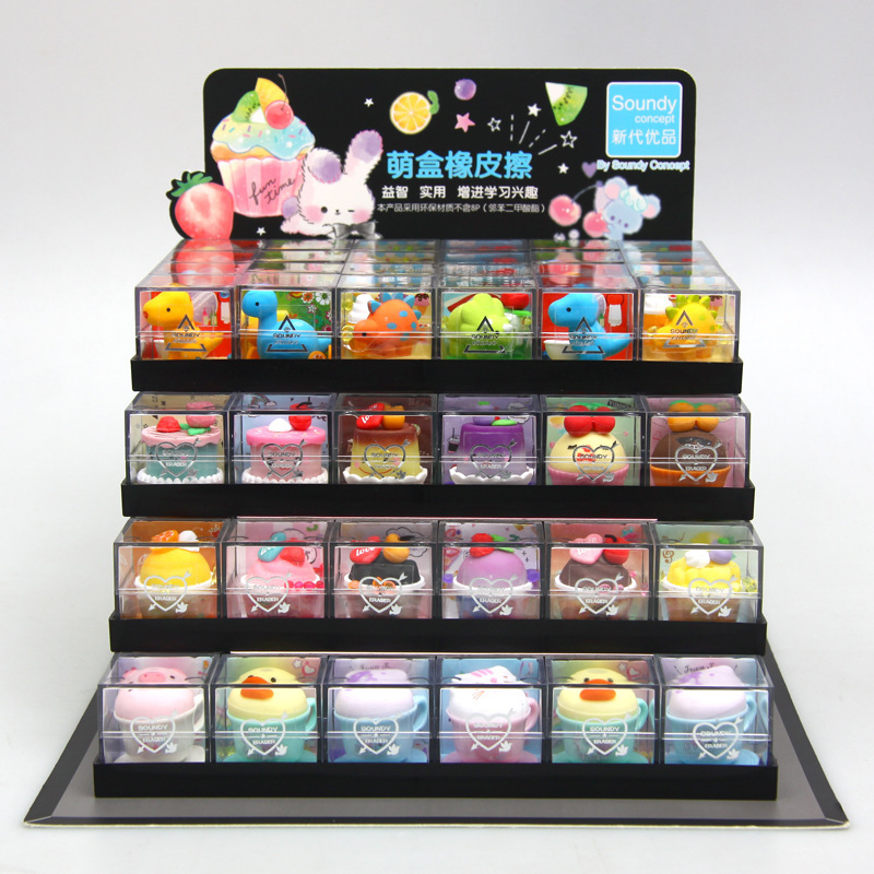 Cartoon cute eraser with animals for students