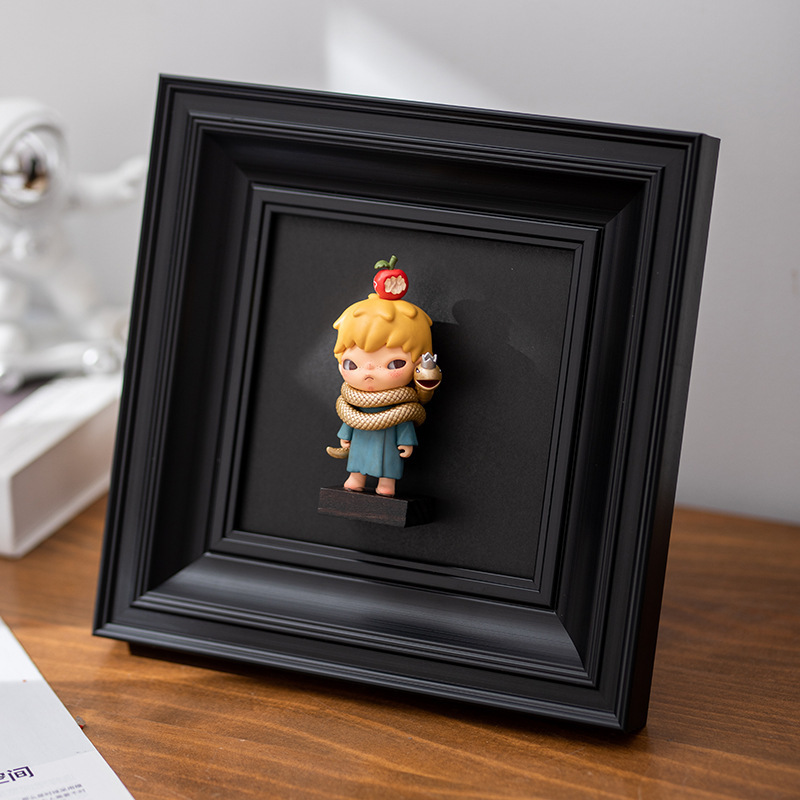 Decorative Display Stand Pop Mart Hand-Made Figurine DIY Display Blind Box 6inch Photo Frame Desktop Ornament Vintage Frame