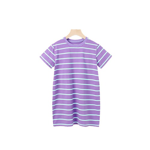 Summer Korean style children's clothing, new girls' dresses, older children's striped breathable casual nightgown, baby girl's long skirt