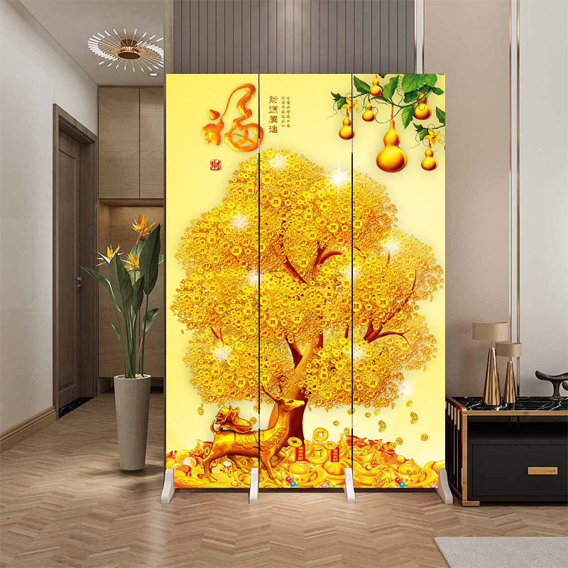 Fábrica directa de entrada doméstica china en la puerta frente a la partición de la sala de estar de la oficina del dormitorio cubierta plegable móvil