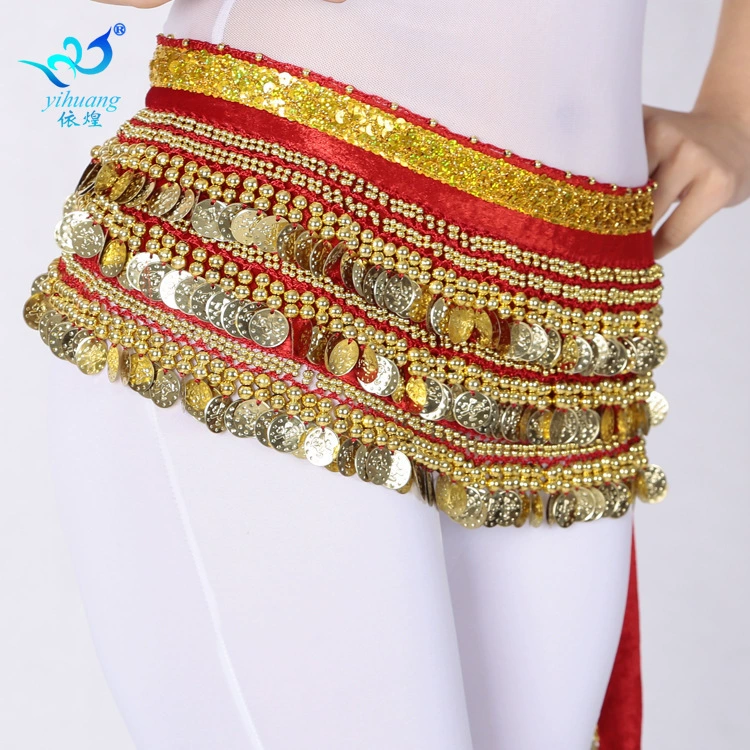 Цепочка на талию для танца живота, танцевальный костюм, бархатный шарф для тренировок с монетами, короткий шарф на шнуровке для индийского танца, хип-шарф.