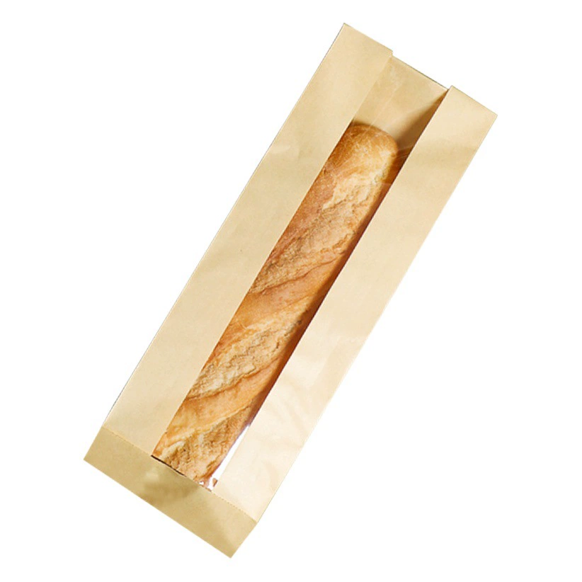 [Мелкий опт] Французская палочка Упаковка хлеб бумажный мешок длинный упаковочный мешок Крафт бумажный мешок выпечки Упаковка масло доказательство бумаги