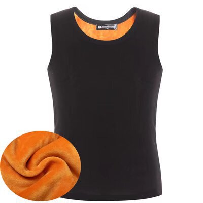 Gold Velvet Men's Autumn and Winter Warm Vest Inner Wear Sleeveless Fleece-Lined Thickeneded Vest Vest Heated Bottoming Vest