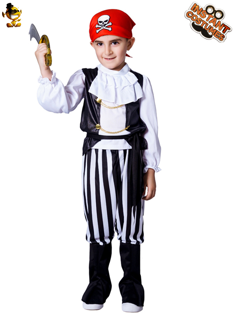 Traje de pirata de los hombres frescos de los niños transfronterizos Halloween carnaval niños pirata fiesta traje Cosplay traje image 5