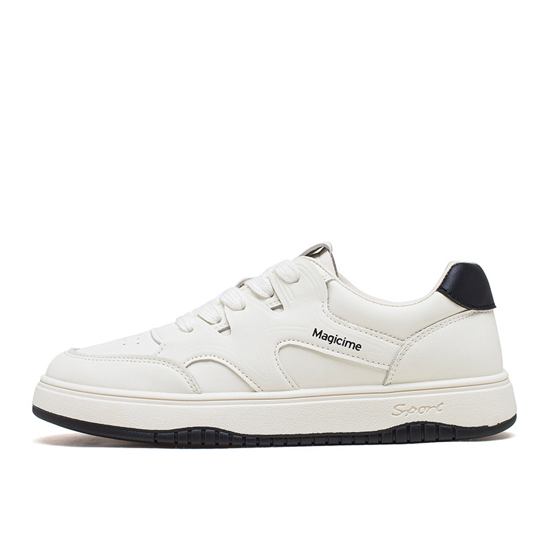 Augu Shi Deng zapatos blancos para mujeres 2025 nuevo suela suave de primavera con falda de zapatos de skate casuales de suela plana de moda