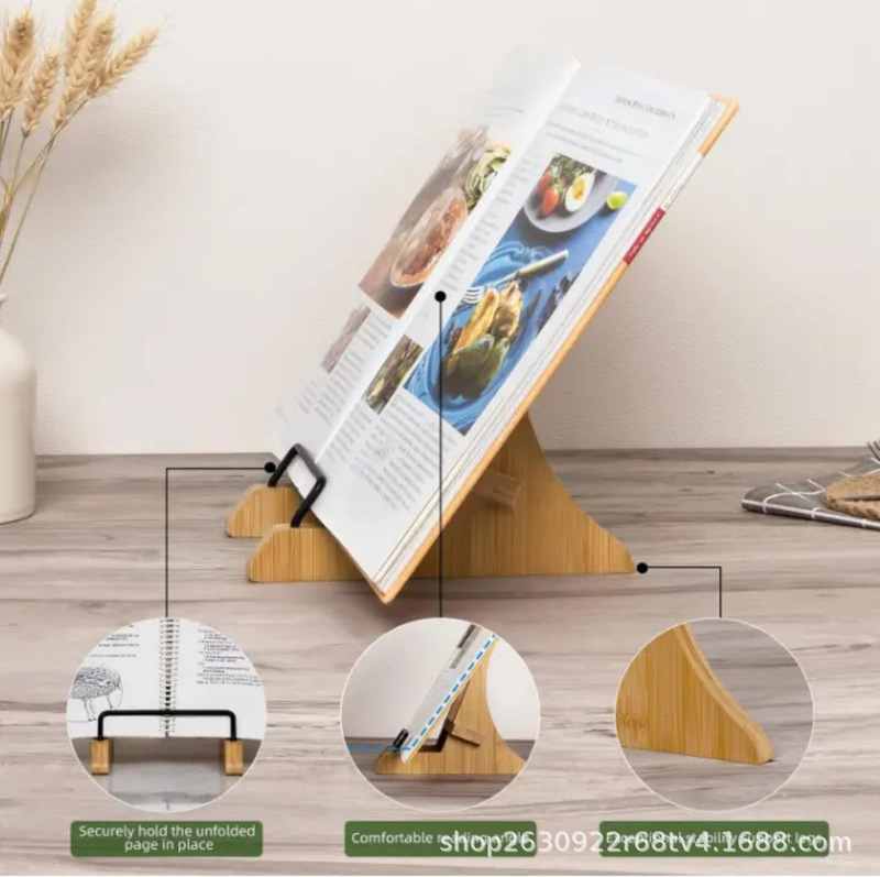 木製レシピスタンドレコード収納ラックレシピホルダー読書読書スタンド写真装飾レコードホルダー|undefined