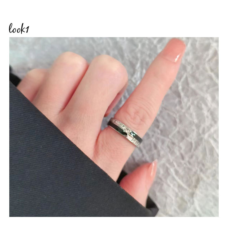 Wholesale Simple Style Geometric Letter Copper Plating Hollow Out Open Rings display picture 1