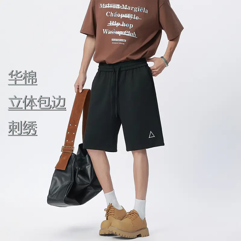 블랙 [입체단단자수반바지]