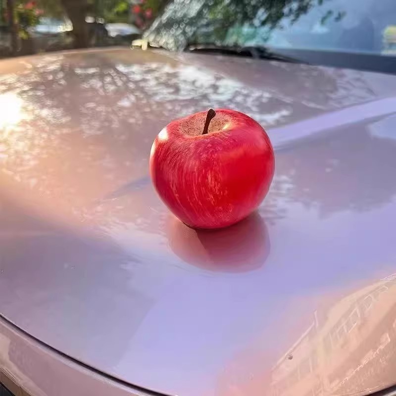 車のアップル車の装飾品車のトランクの改造外装クリエイティブかわいいバックミラーアクセサリーシミュレーションフルーツ|undefined