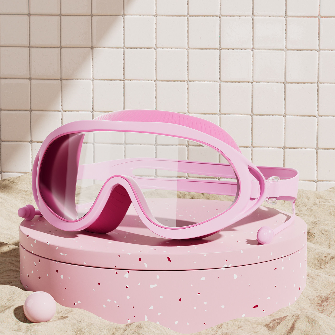 Set de Gafas de Natación de Marco Grande con Gorro para Niños PC Antivaho e Impermeable image 10