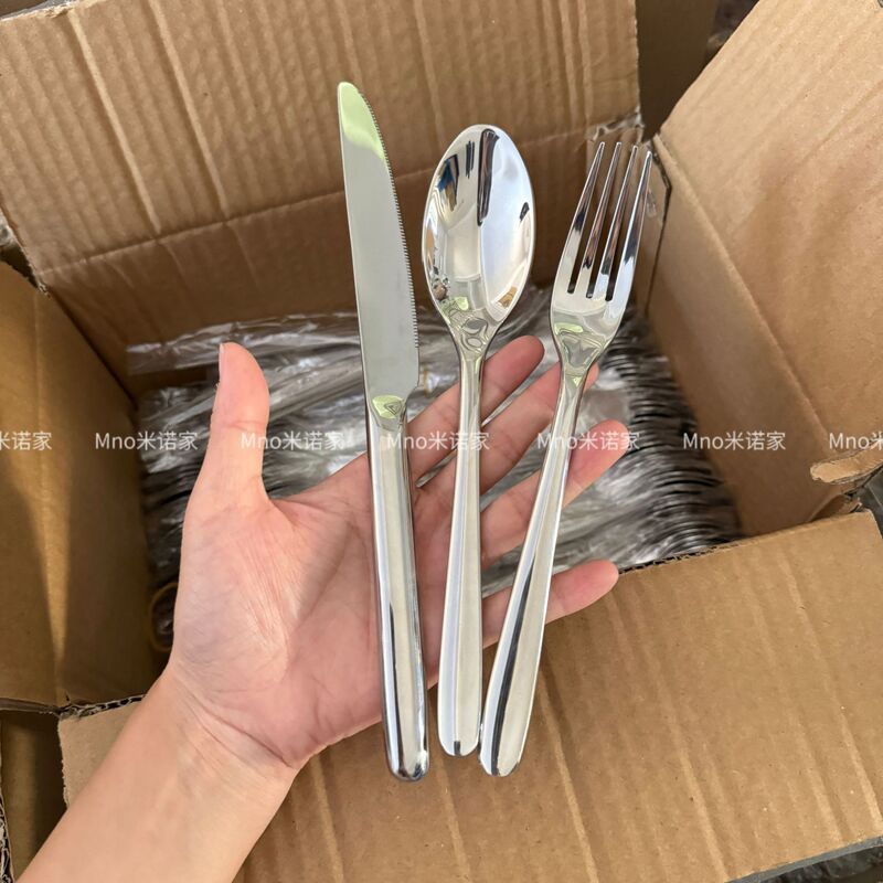 Minojia 304 stainless steel thick solid knife, fork and spoon high-end Western tableware suit European style dining knife household spoon and fork Minojia 304 stainless steel thick solid knife, fork and spoon high-end Western tableware suit European style dining knife household spoon and fork