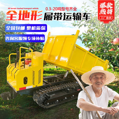 [爬山虎履带运输车厂家2吨3吨果园大棚农田改造工程小型自卸履带车]