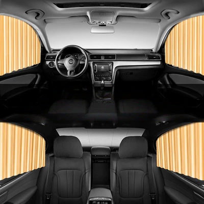 Car curtains — Blinds Summer Car Window Curtain - venetian-blinds-magnetic-curtains-gold-10-magnets-driving-single-leaflet