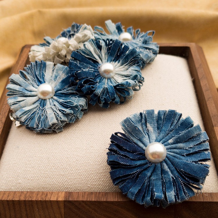 传统手工扎染古风爆款雏菊胸针中国风洋气头饰高颜值胸饰通勤百搭