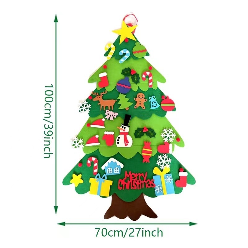 フェルトクリスマスツリークリスマスシーンアレンジ装飾不織布立体クリスマスペンダント子供diyクリスマスツリー|undefined