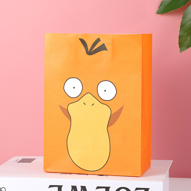 Nueva moda bolsa de regalo ins simple caramelo de dibujos animados fiesta plana pastel de bolsillo para hornear bolsa de papel de envasado de alimentos