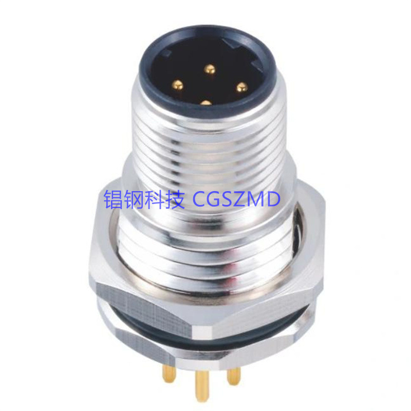 M12 ����4��ֱ��ͷ �������η��β��� Բ�κ��ղ�ͷ4оIP67������