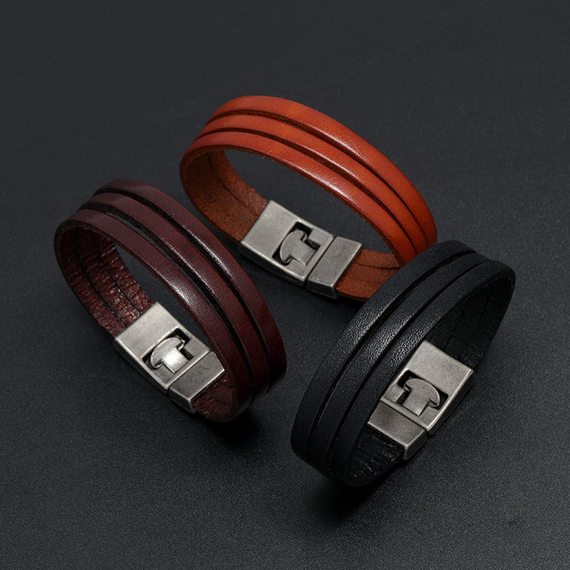 wholesale jewelry retro solid color belt buckle type bracelet nihaojewelry